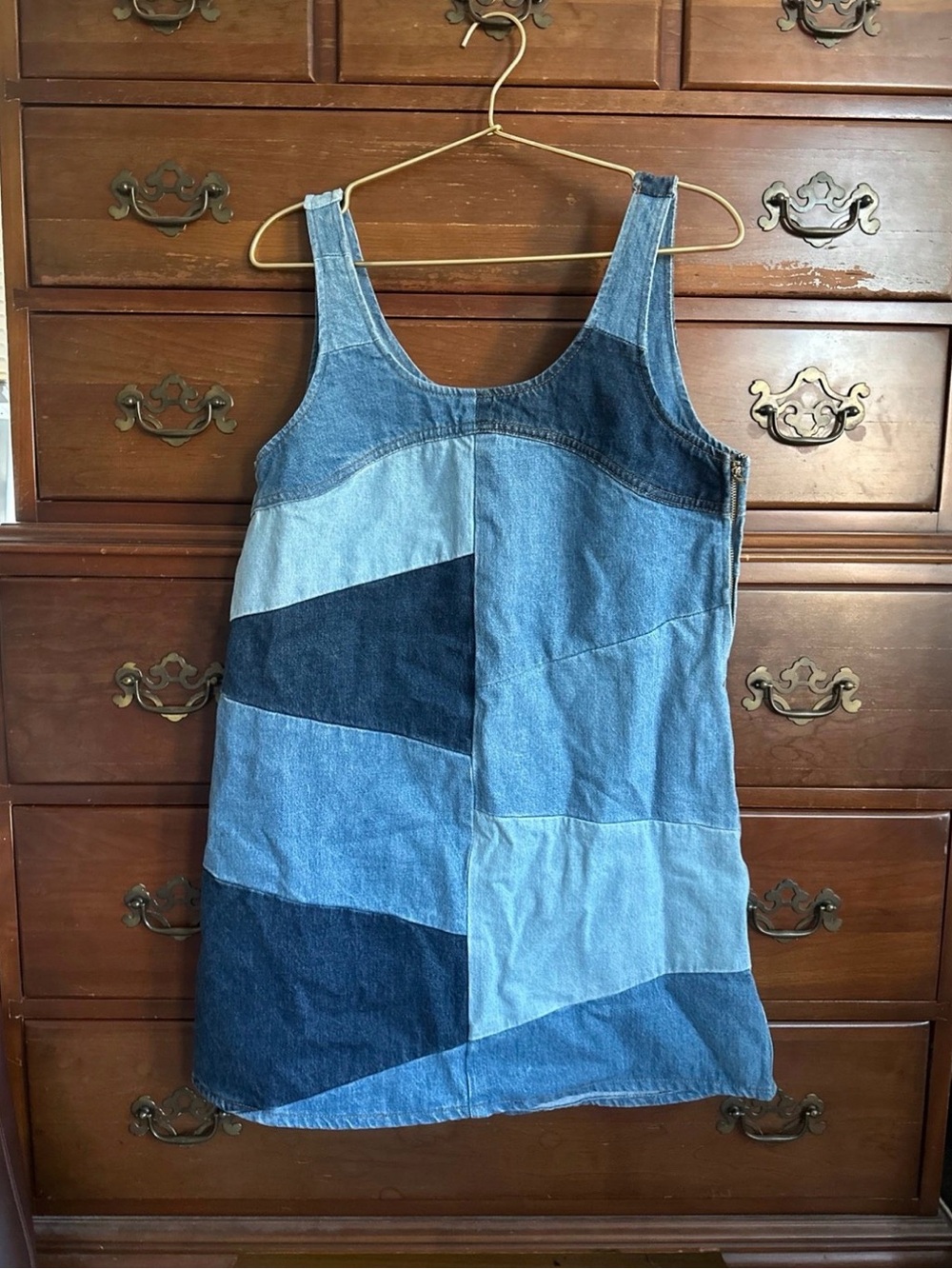 Frame Patchwork Denim Mini Dress